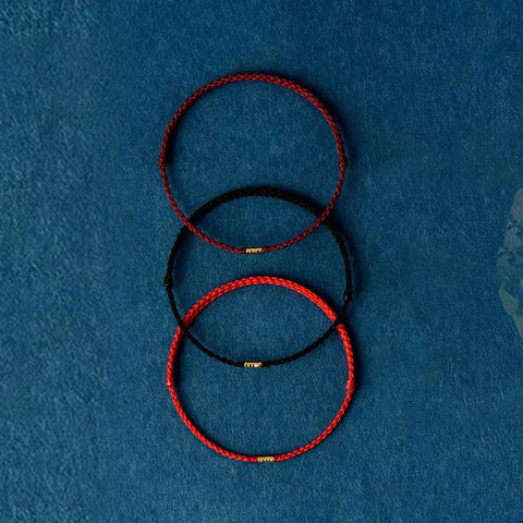 Pulsera y Tobillera Trenzada de Cuentas Doradas Imagen secundaria del producto