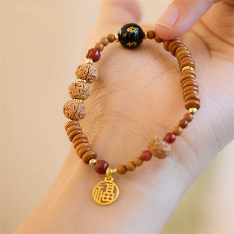 Tibetan Bodhi Seed Om Mani Padme Hum Bead Bracelet Secondary image