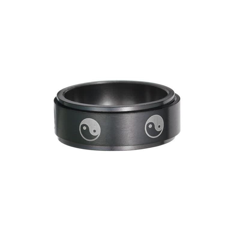 Yin Yang Titanium Steel Rotatable Ring Secondary image