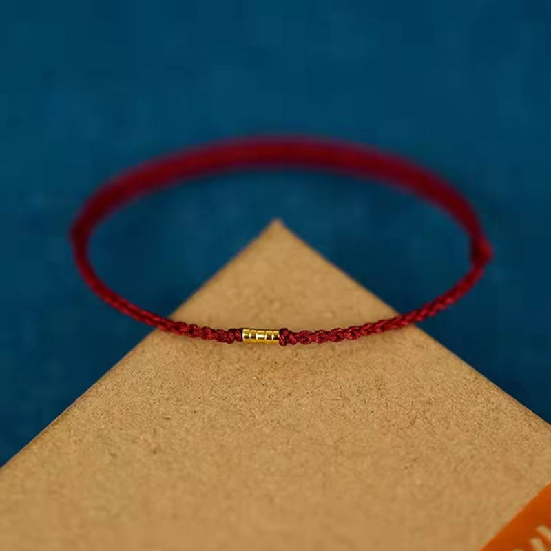 925 Sterling Silver Lucky Gold Bead Braided Bracelet – Black / Bracelet(Wrist Circumference 13-20cm), image 5, healing bra...