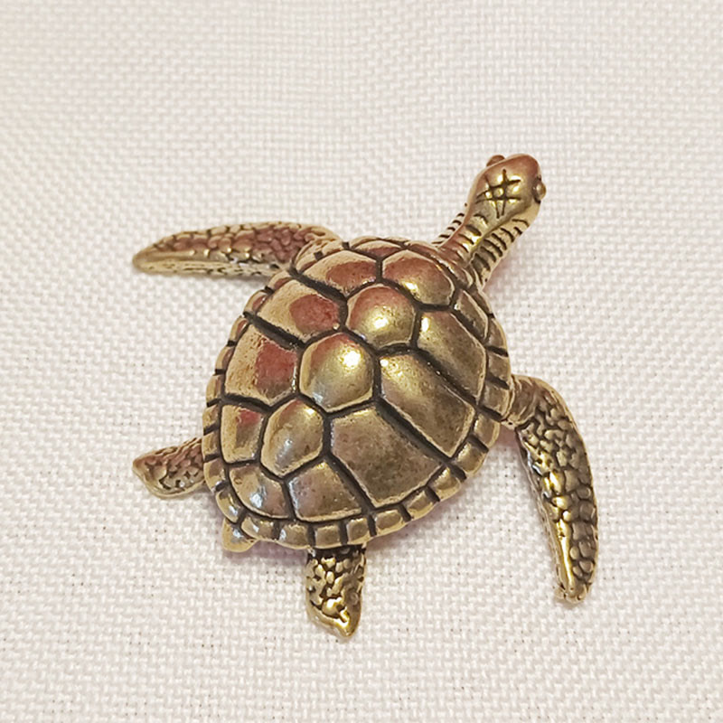 Mini Frog Turtle Koi Copper Decor – copper snail with antennae detail on leaf base, mini Feng Shui desk decor