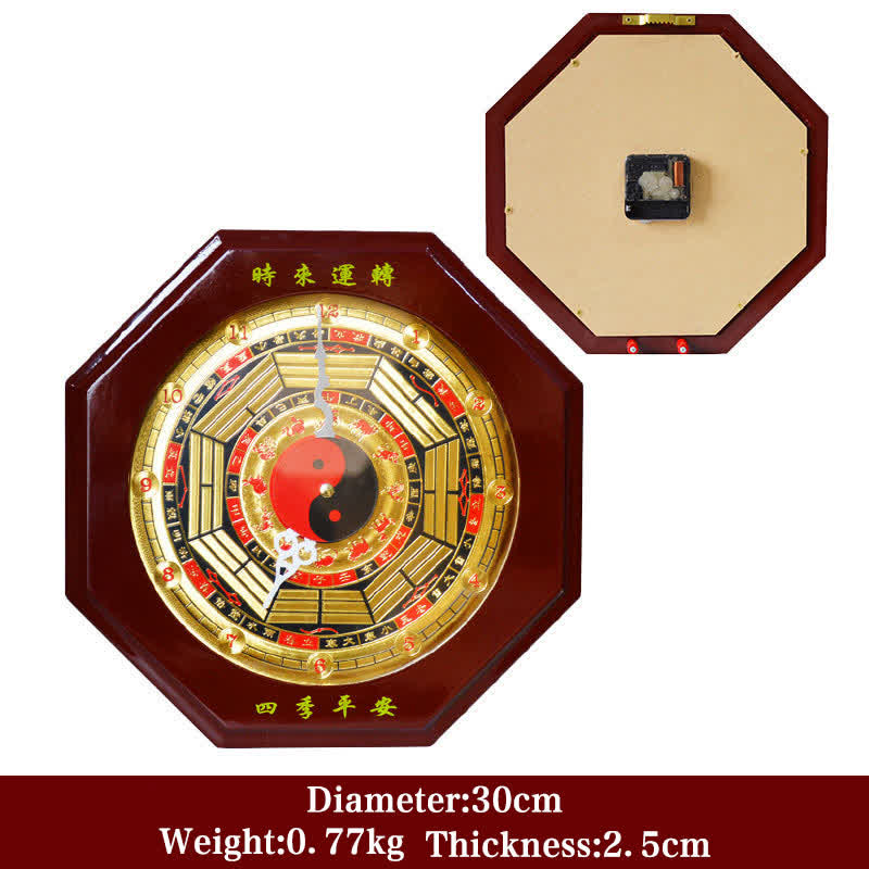 Feng Shui Bagua Peach Wood Wall... – Peace blessing and Roman numerals, feng shui wall art