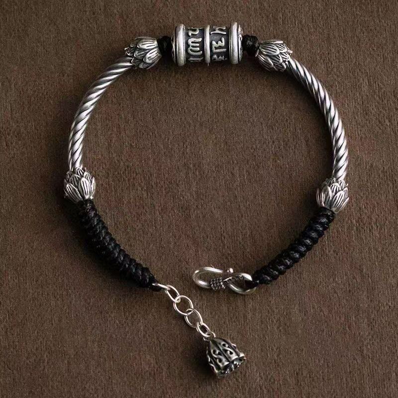Om Mani Padme Hum Lotus Peace Braided Bracelet | Wisdom & Love
