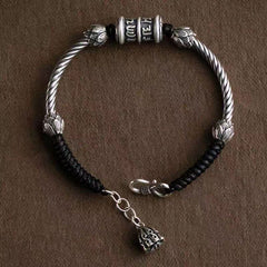 Om Mani Padme Hum Lotus Peace Braided Bracelet | Wisdom & Love