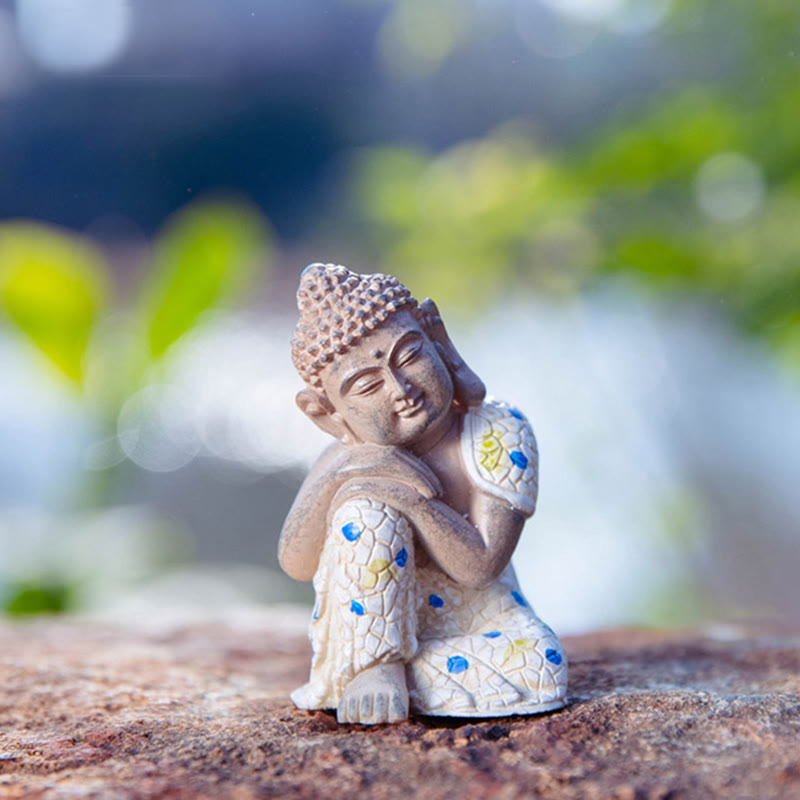 Yellow Jambhala Copper Buddha Statue – copper material shine close-up, genuine metal sculpture
