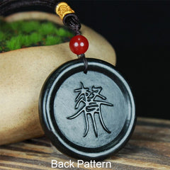 Natural Hetian Cyan Jade Yin Yang Necklace Pendant