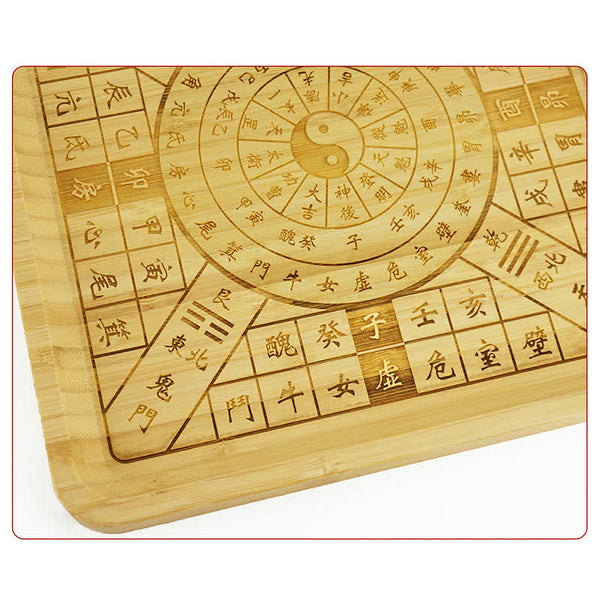Feng Shui Bamboo Bagua Map – Rectangular bagua board with concentric rings, feng shui