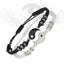 Yin Yang Hematite Bracelet - Black & white interlocking charms on adjustable cords, couple bracelet
