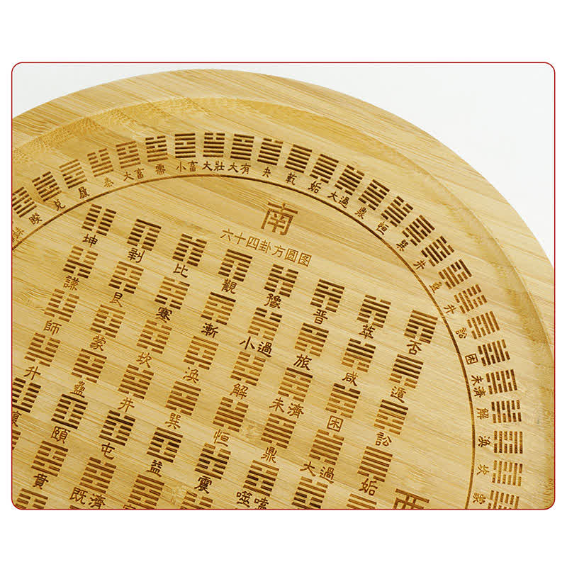 Feng Shui Bamboo Bagua Map – Square and circle hexagram diagram, bamboo feng shui art