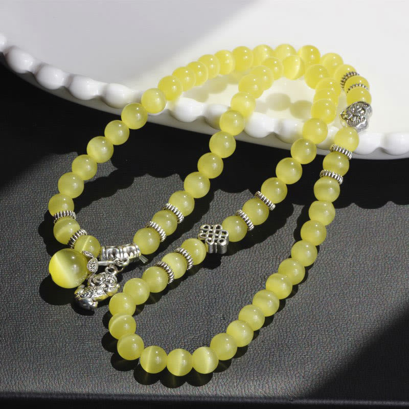 Cat Eye PiXiu Triple Wrap Bracelet, image 16, healing bracelet