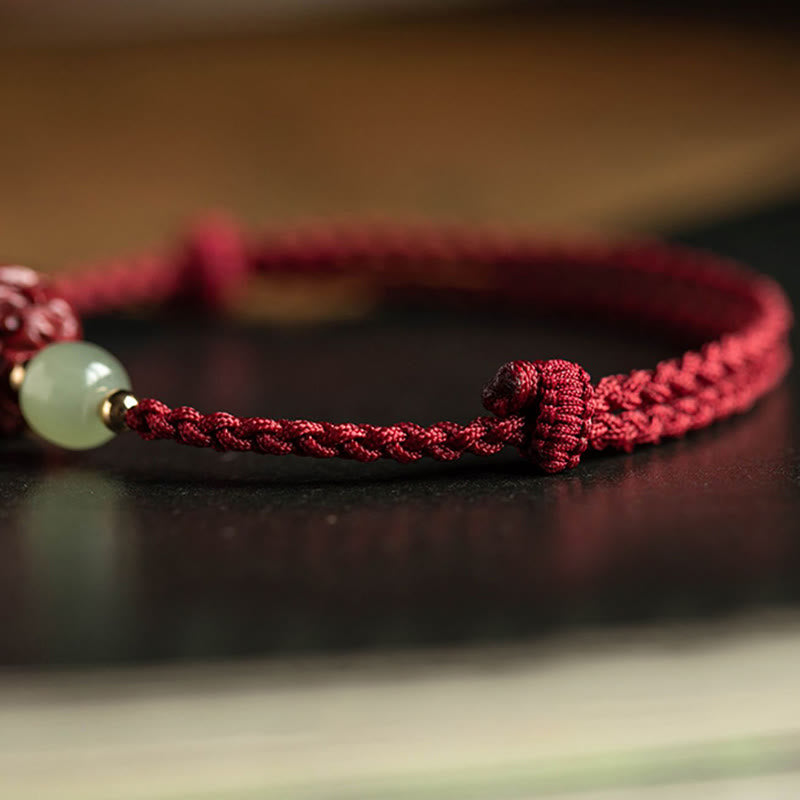 Cinnabar Hetian Jade Chinese Zodiac Bracelet, image 24, healing bracelet