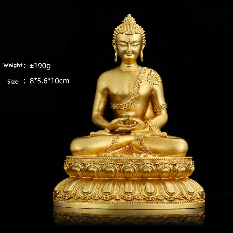 Shakyamuni Amitabha Medicine Buddha Copper Statue Decor – right Medicine Buddha bowl, healing copper statue