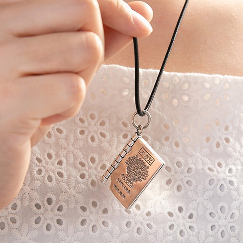 Sterling Silver Heart Sutra Pendant – Surangama Mantra pendant with auspicious symbols, strength