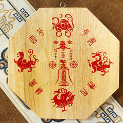 Espejo Bagua de Madera de Durazno | Equilibrio y Protección Feng Shui
