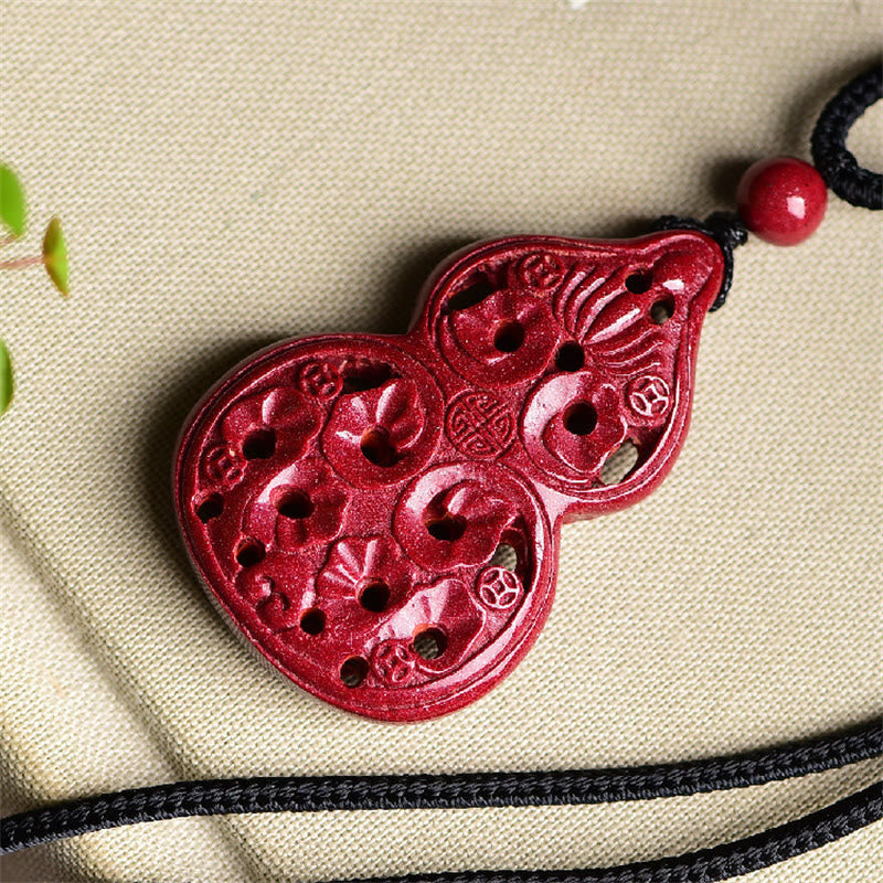 Laughing Buddha Yin Yang Chinese Zodiac Gourd Natural Cinnabar Blessing Necklace Pendant, image 26, amulet necklace