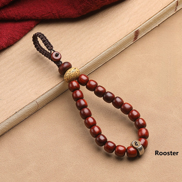 Natural Sandalwood Zodiac Buddha Keychain, image 15, lucky charm
