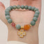 Jade Four Leaf Clover Bracelet, front view, healing bracelet