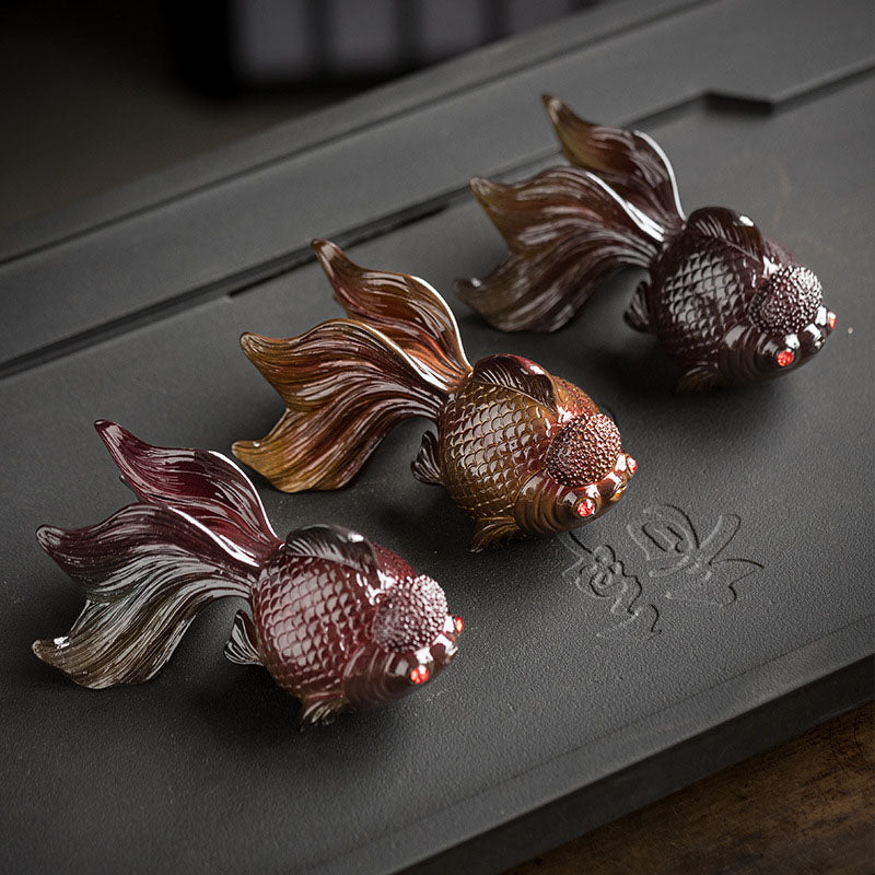 Koi Fish Resin Tea Pet – Compact size on palm, mini koi fish lucky charm