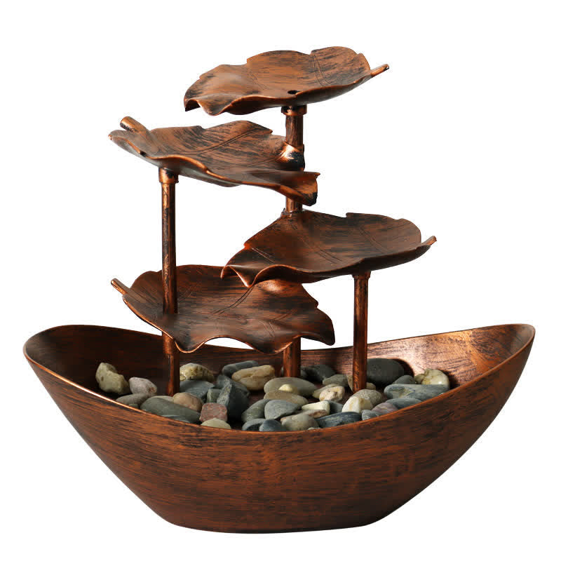 Fuente de cascada LED de hoja de loto | Decoración relajante Feng Shui