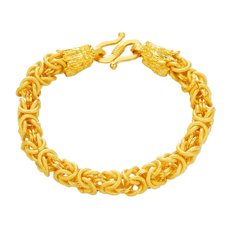 Dragon Protection Bracelet - White background studio shot full oval view, Strength