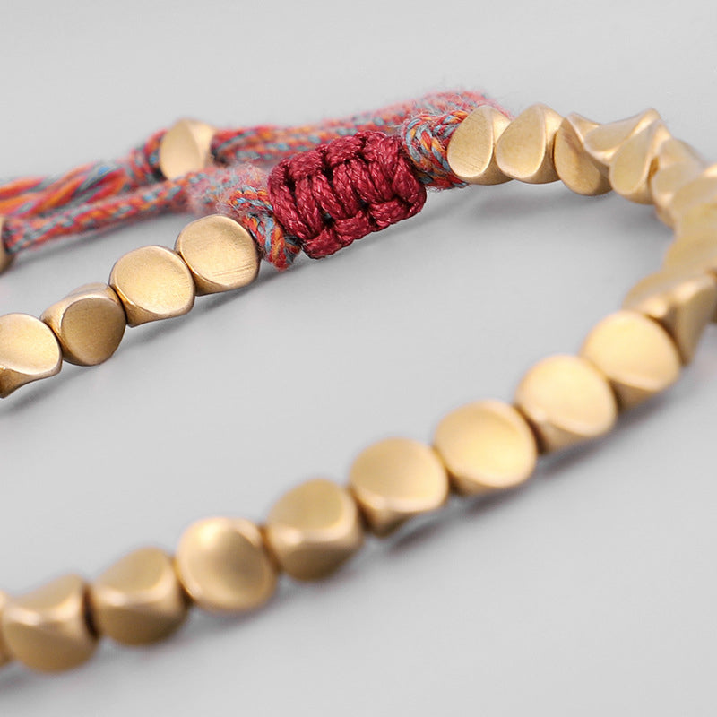 Tibetan Copper Beads Healing Rope Bracelet, image 11, healing bracelet