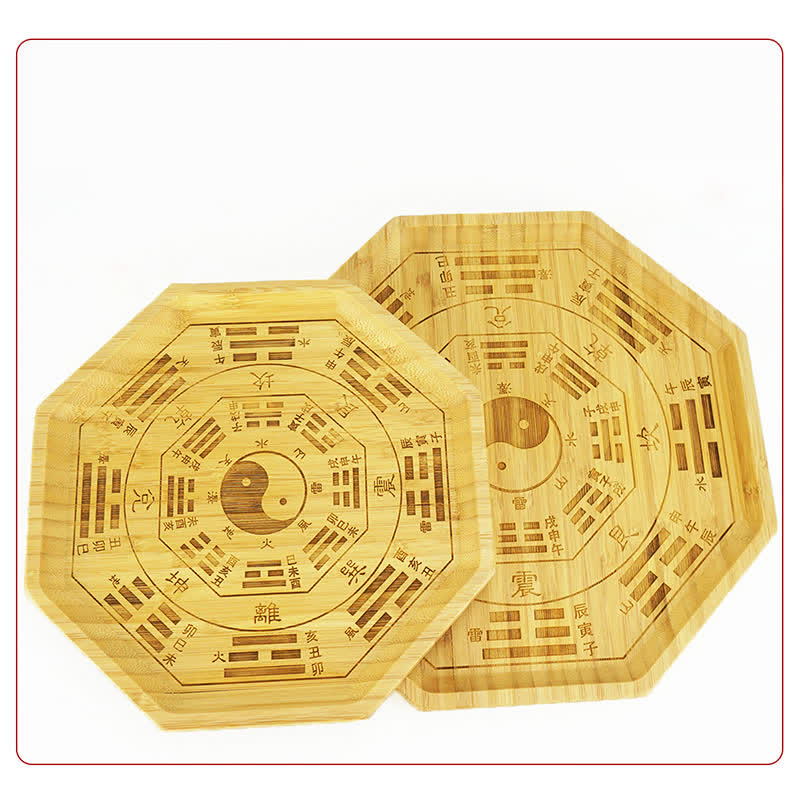 Feng Shui Bamboo Bagua Map – Two-size octagonal comparison, bamboo feng shui boards