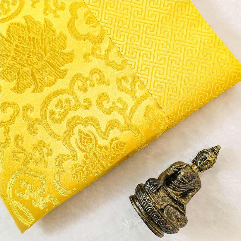 Tapete de altar jacquard con dragón tibetano | Suerte y protección