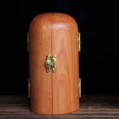 Avalokitesvara Statue – side profile, cherry wood spiritual decor