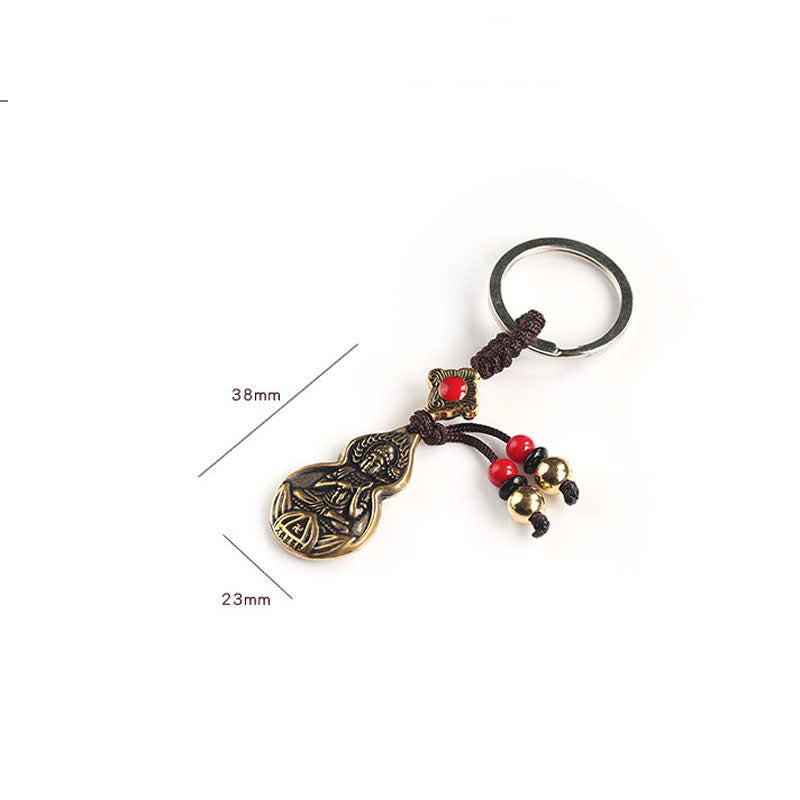 Mahasthamaprapta Charm Copper – finely detailed small sculpture, sacred keyring ornament