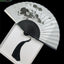Vintage Silk Folding Fan - Ink wash lotus and dragonfly painting with black tassel, lotus fan