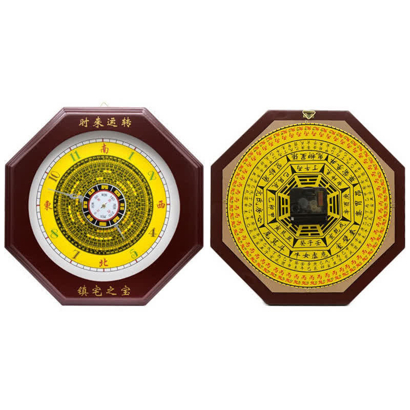 Feng Shui Bagua Peach Wood Wall... – Compass needle with bagua trigram back, feng shui item