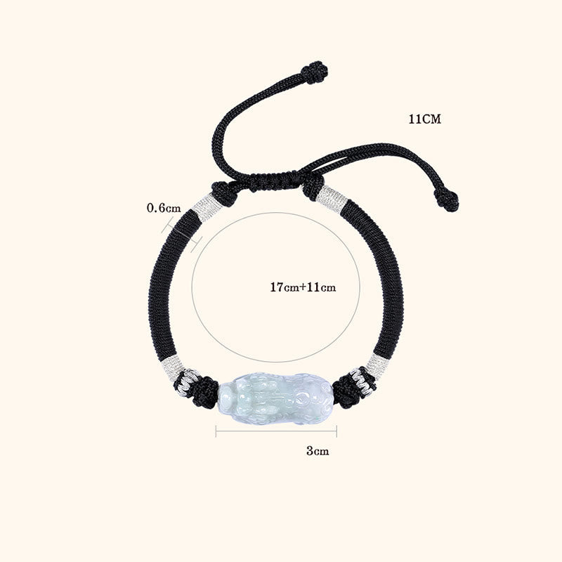 Natural Jade PiXiu Bracelet – size chart diagram 17cm 11cm measurements, bracelet sizing guide