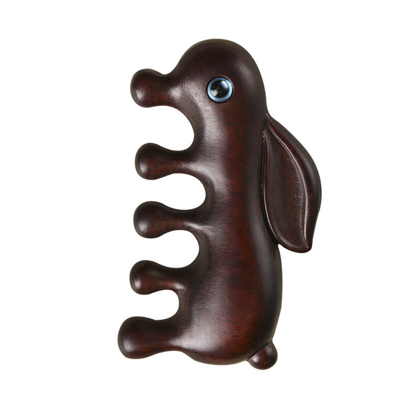 Red & Green Sandalwood Bunny Massage Comb, image 5