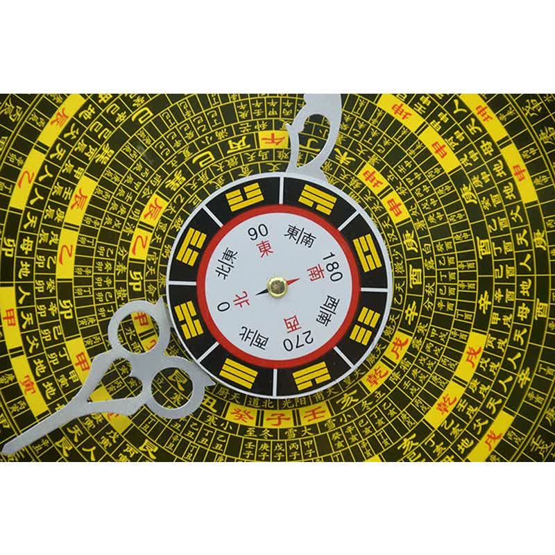 Feng Shui Bagua Peach Wood Wall... – Clock movement and mounting hardware, feng shui