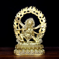 Tibet Mahakala Bodhisattva – fierce copper statue detailed armor, Tibetan Buddhist decor
