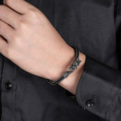 Dragon Protection Bracelet - Sculpted dragon head worn on wrist, Powerful