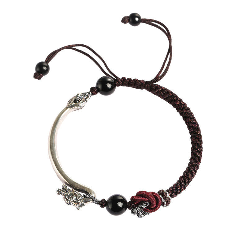 Dragon Braided Bracelet – Chinese dragon illustration symbolizing luck and strength, cultural heritage