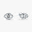 925 Sterling Silver Evil Eye Stud Earrings with Clear CZ Pavé and 925 Stamp, Front & Side