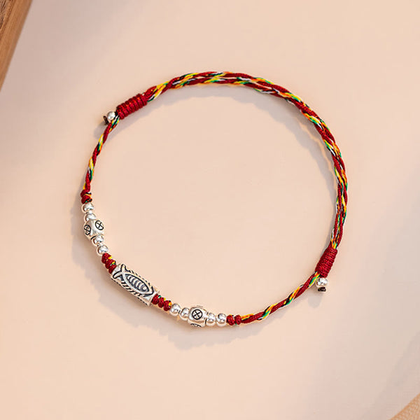 925 Koi Braided Bracelet - in gift box with silver koi charm and colorful cord