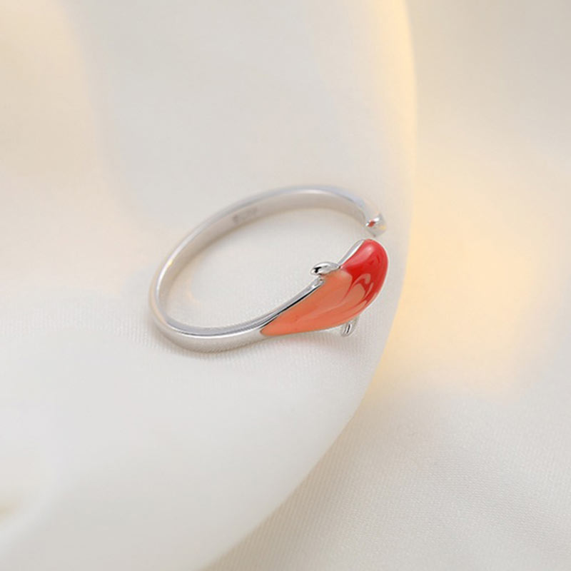 Copper Koi Fish Adjustable Ring – multiple ring angles comparison showing koi design from different views