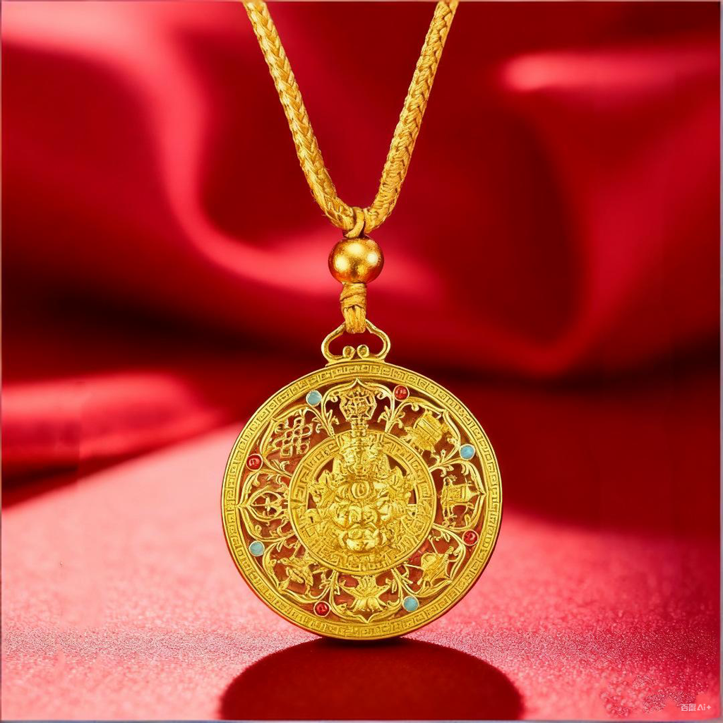 Golden Wealth Mandalas Keychain, image 2, lucky charm