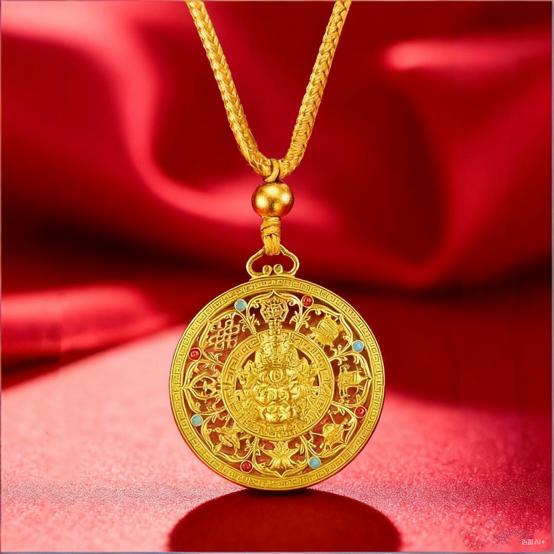 Golden Wealth Mandalas Keychain, image 2, lucky charm