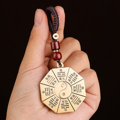 Taiji Bagua Brass Amulet Keychain – Keychain-A, image 2, lucky charm