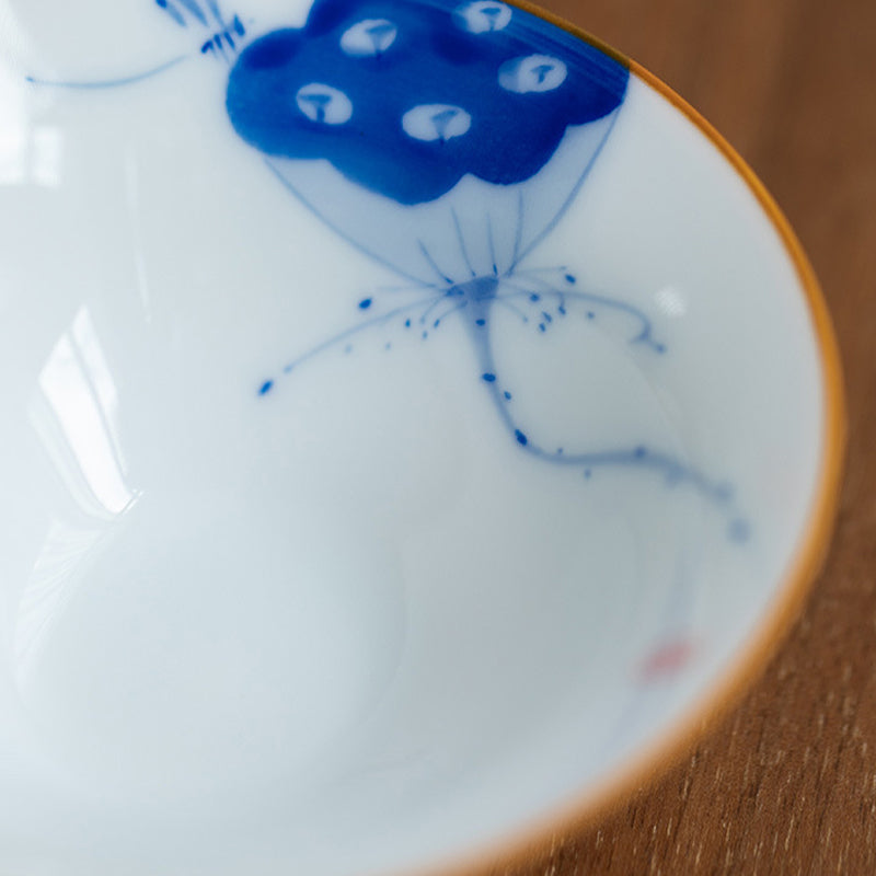 Mandala Koi Teacup – Bottom base stamp and foot ring detail, handmade cup