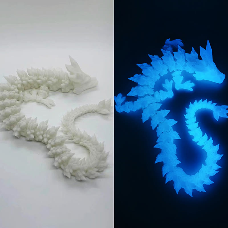 Feng Shui 3D Dragon - Deep navy dragon on ochre rock in aquarium setting with colorful fish, luck decor