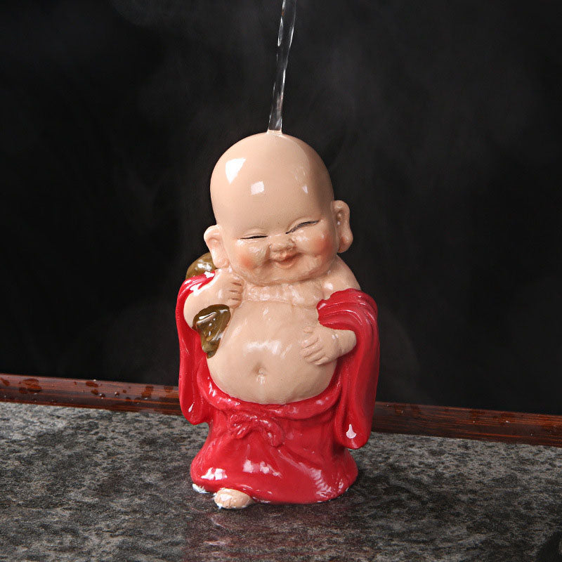 Color Changing Laughing Buddha Tea Pet – Lightweight easy to move, versatile display shelf figurine