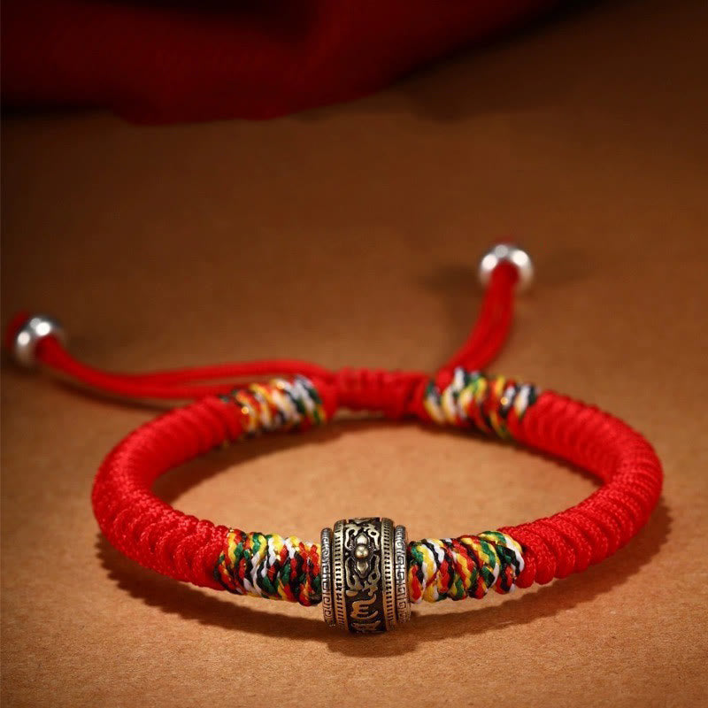 Pulsera de plata de ley 925 King Kong con nudo Om Mani Padme Hum Imagen secundaria del producto