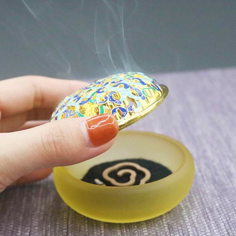 Quemador de Incienso de Cristal de Liuli con Forma de Flor de Loto