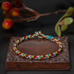 Five Color Thread Braid Protection Bracelet – 14cm, image 1, healing bracelet