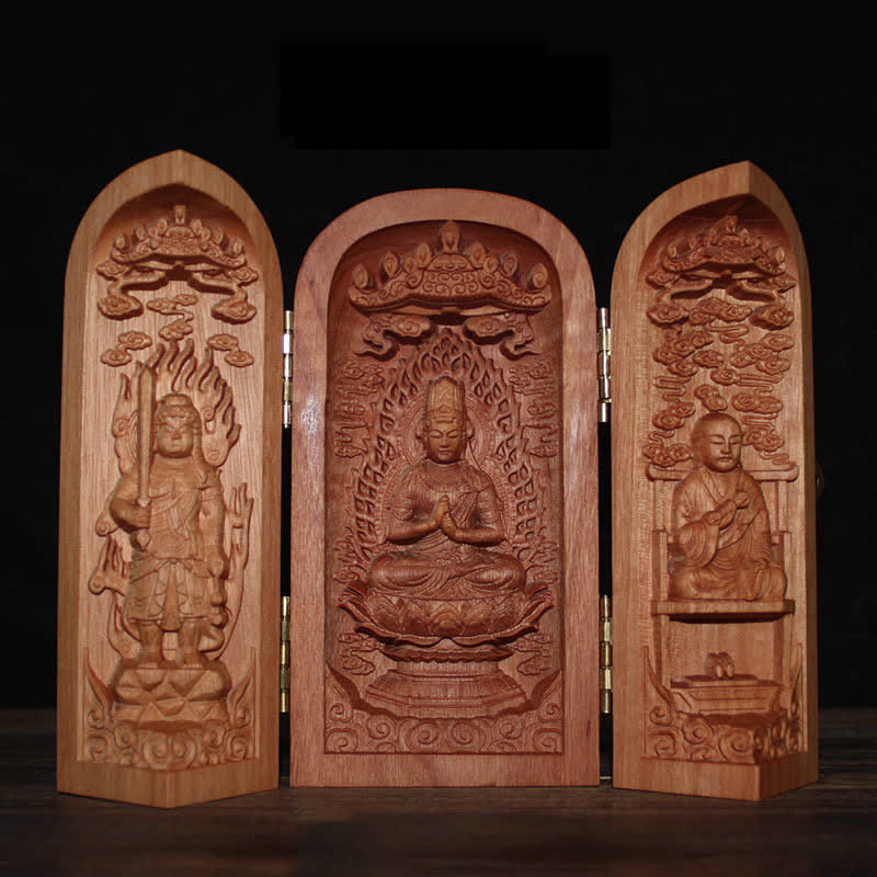Kwan Yin Statue – back view, cherry wood craftsmanship